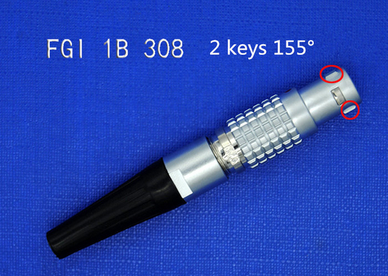 FGI 1B 308 Leicaのデータ ケーブルのための8つのPinの円のケーブル コネクタ、2つのキー155度のケーブル コネクタ
